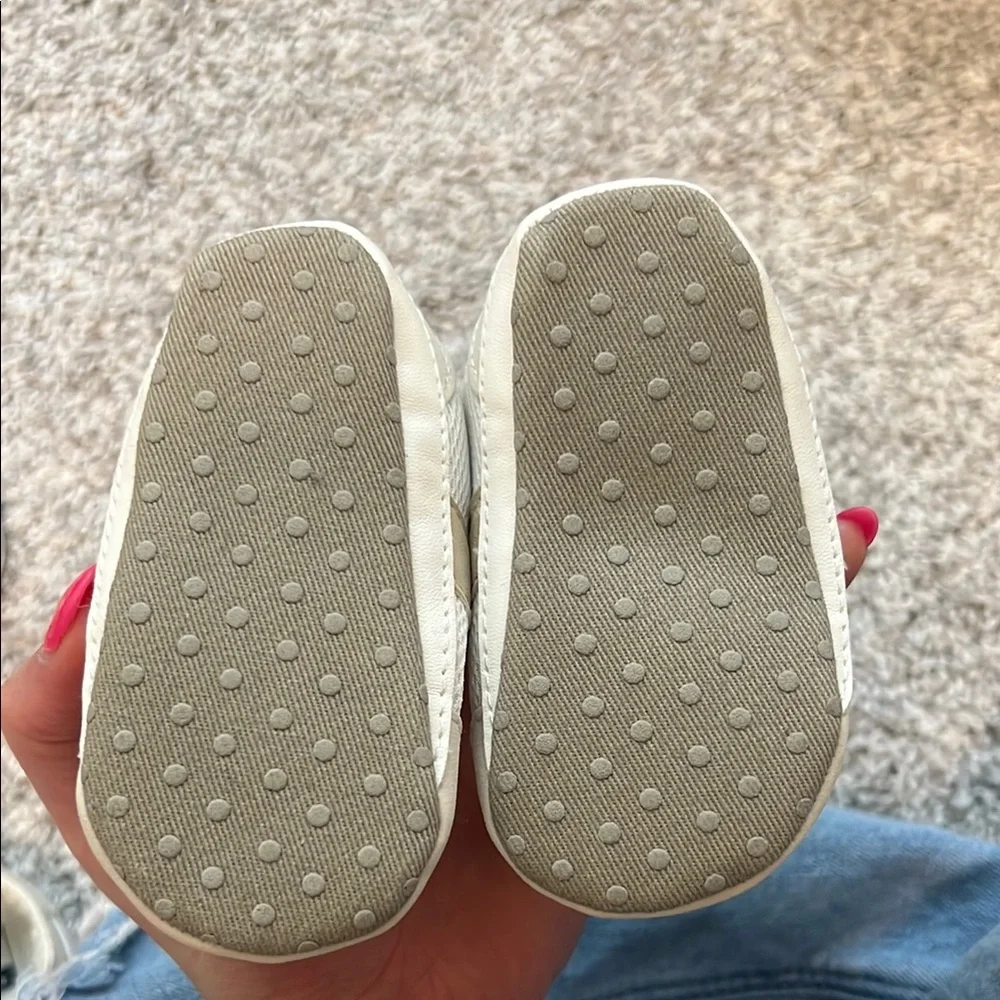 Carter's Tan Baby Walker Shoes Soft Canvas Design NWOT